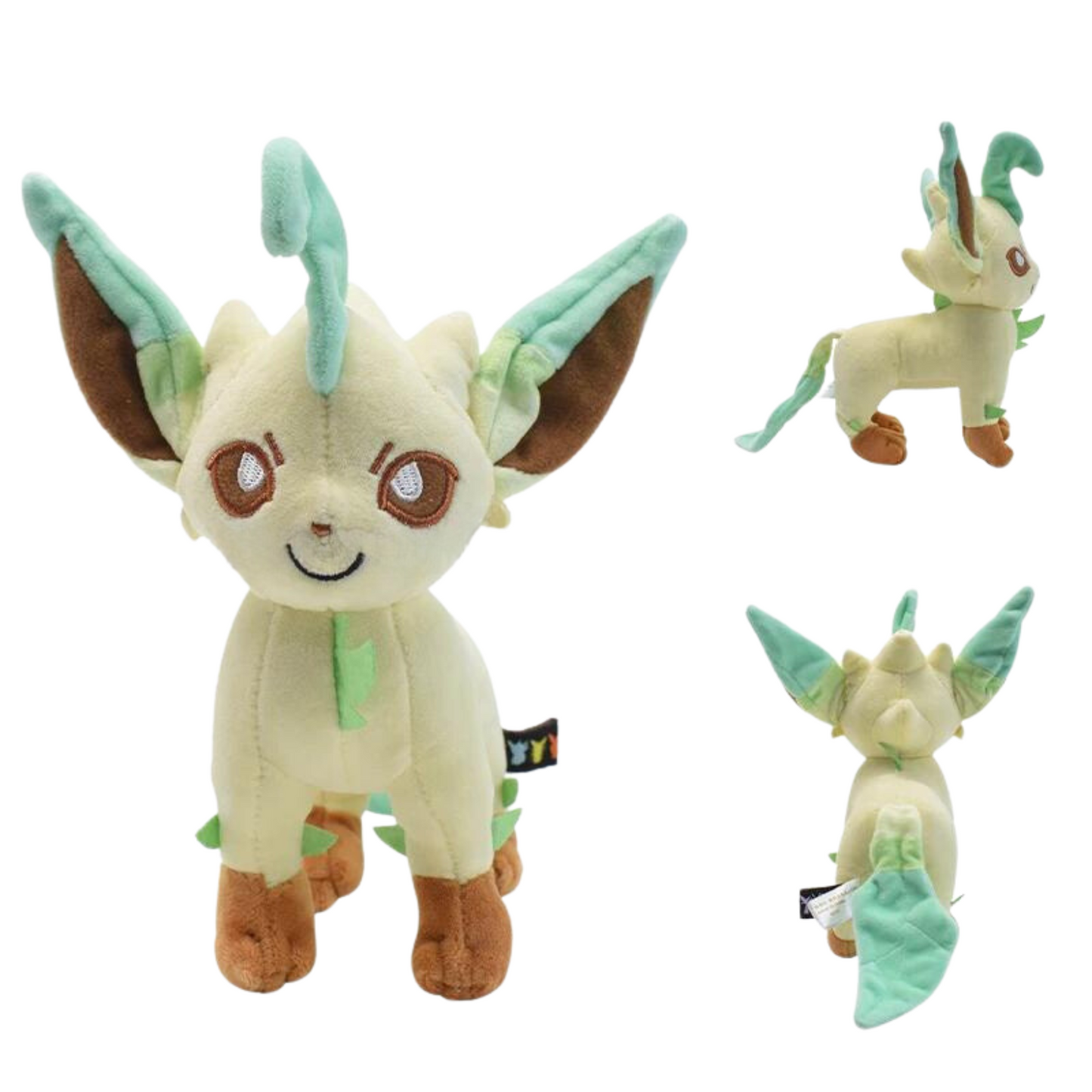 Leafeon Plush Toy: Adorable Leafeon stuffed animal, featuring soft, green fur and detailed leaf-like features. Perfect for cuddling or displaying as a collectible.