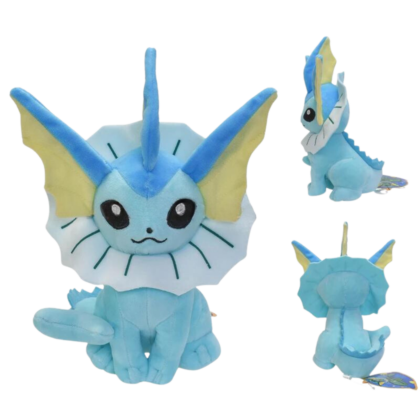 Aquatic Adventure: Detailed Vaporeon plush toy with realistic water-based features, making it a great addition to any Pokémon collection.