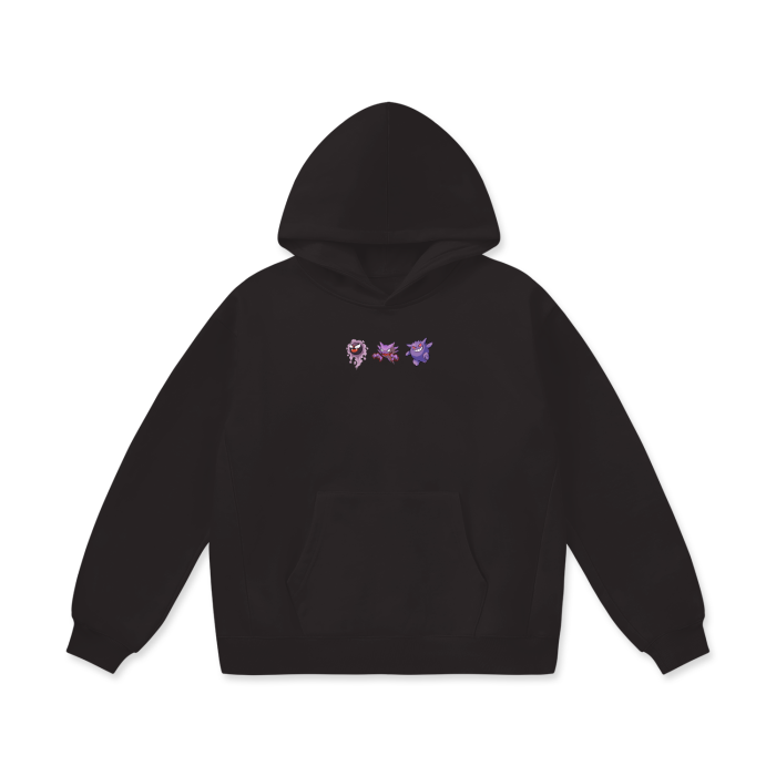 Gengar Evolution Line Hoodie - Spooky Pokémon Apparel - (Gatsly, Haunter, Gengar)