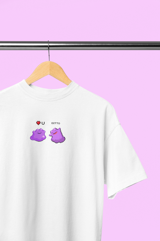 Ditto "Love you" Pokemon T-Shirt - cute pixel art - 100% cotton